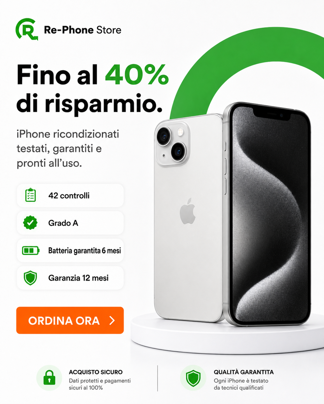 Fino al 40% di risparmio su iPhone ricondizionati
